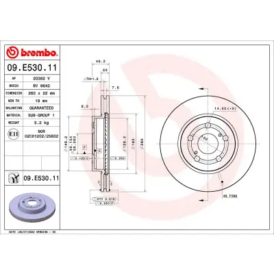 Disco de freno BREMBO 09.E530.11 Ocasión Especial